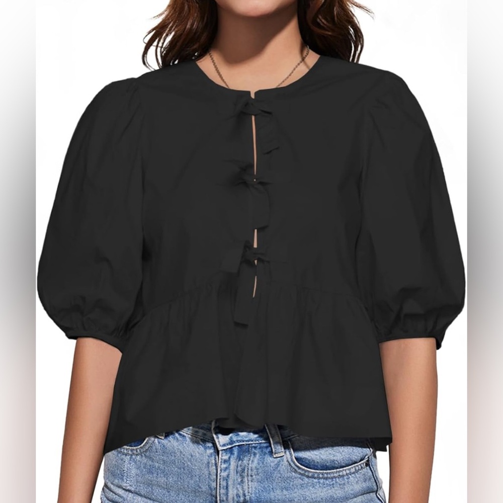 Womens Tie Front Blouse